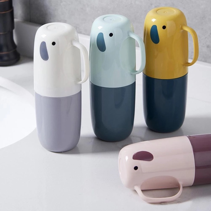 1 Chiếc Hộp Đựng Bàn Chải Đánh Răng Bằng Nhựa Cắm Trại Hộp Cốc Kem Đánh Răng Bao Di Động Du Lịch Phòng Tắm Hoạt Hình Hình Con Voi Hộp Lưu Trữ Bri