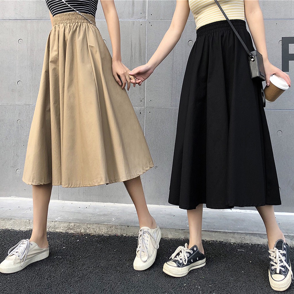 Chân Váy Dài Dáng Xòe Kaki