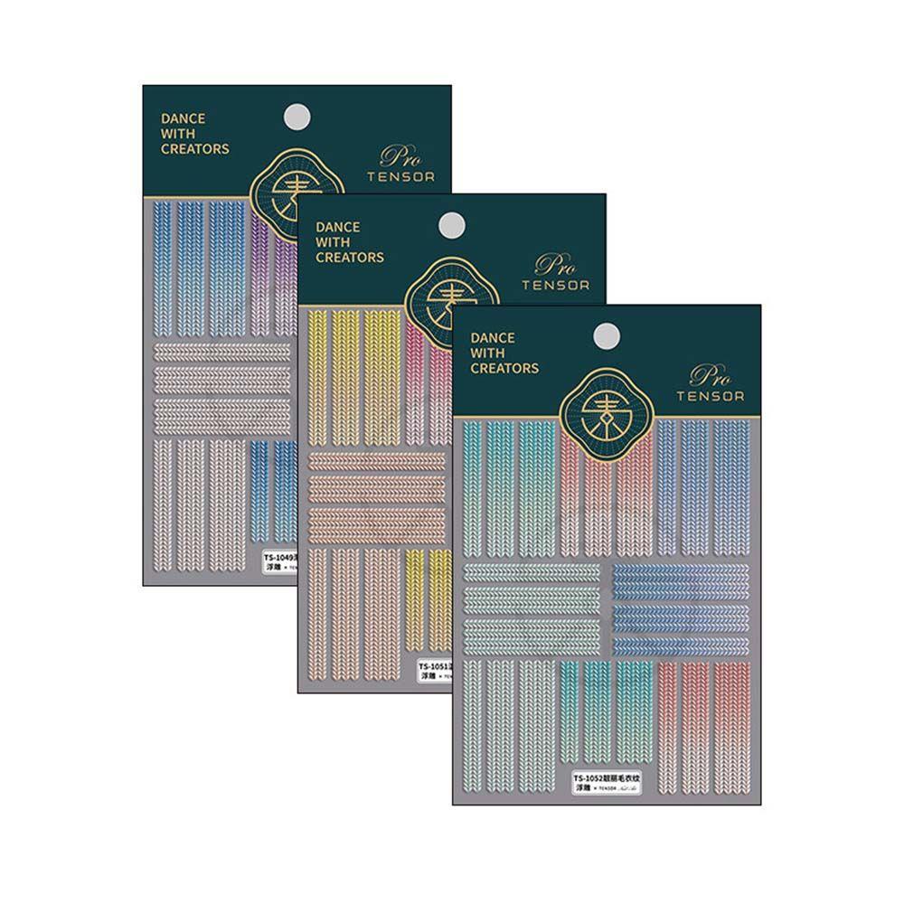 Miếng Dán Họa Tiết Đan Len Kiểu Nhật Bản Trang Trí Móng Tay