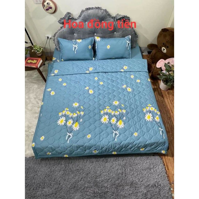 Set 1 ga kèm 2 vỏ gối chất poly cotton kích thước 1m6x2m hoặc 1m8x2m độ dày đệm 10cm | BigBuy360 - bigbuy360.vn