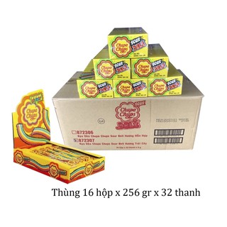 Thùng 16 Hộp Kẹo Chupa Chups Cầu Vồng Sour Belt 384gr x 48 thanh