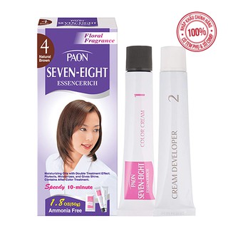 Nhuộm phủ bạc dưỡng chất Seven Eight số 4 (Nâu tự nhiên) Nhật Bản (50g + 50g)