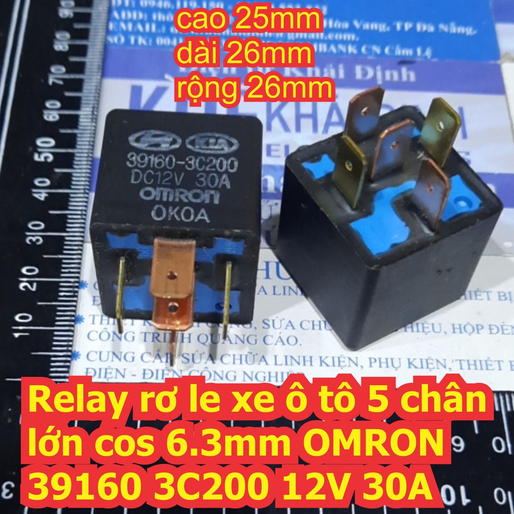 Relay rơ le xe ô tô 5 chân lớn cos 6.3mm OMRON 39160 3C200 12V 30A kde7215