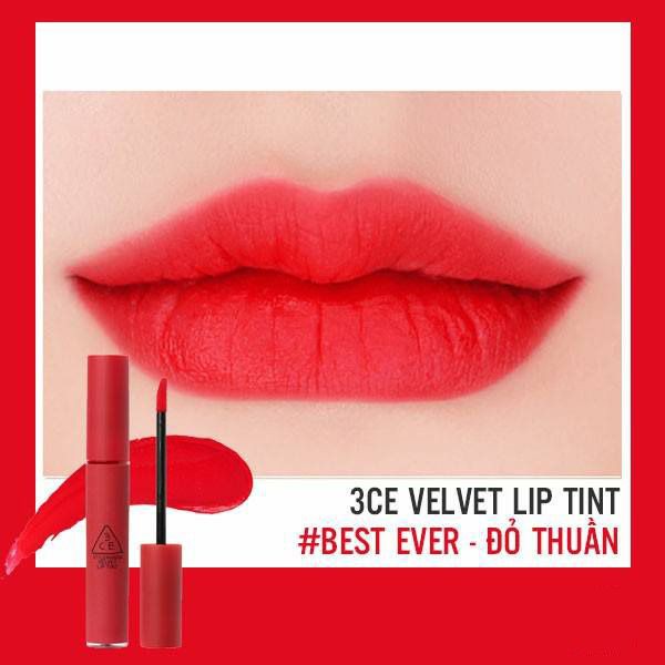 Son Kem Lì 3CE Velvet Lip Tint #Best Ever (màu Đỏ Thuần) Chính hãng