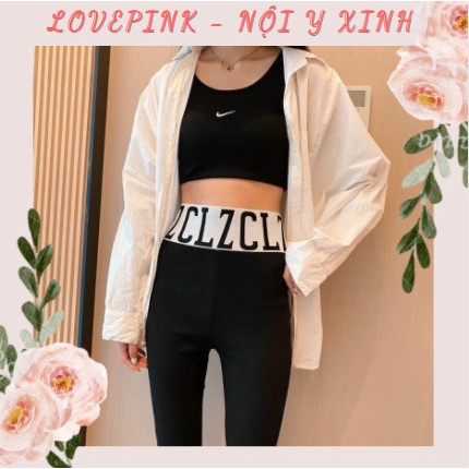 Quần Legging Tăm Cạp Cao Có Chữ - YILM44