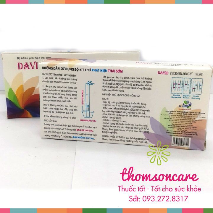 Que thử thai David Pregnancy Test phát hiện thai sớm - Che tên sản phẩm