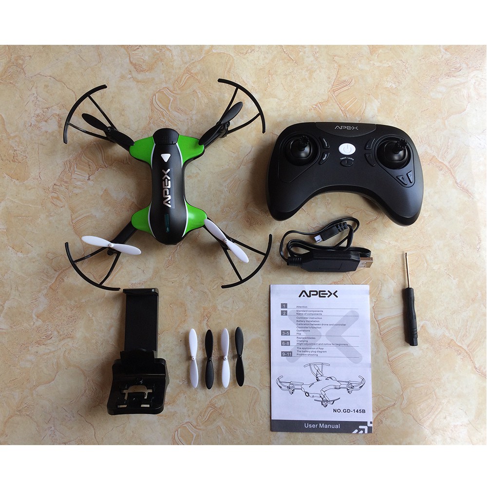 Flycam DRONE GD–145B -Máy bay điều khiển từ xa Hãng APEX-Camera HD,Máy ảnh 1080P ,2Triệu pixel