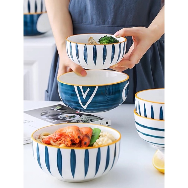 Sẵn Chén bát ăn cơm, tô phở, tô ăn mì bún sứ trắng kiểu Nhật cao cấp Bếp ấm cúng