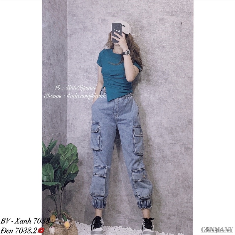Quần baggy bò túi hộp cá tính. Size S M L
