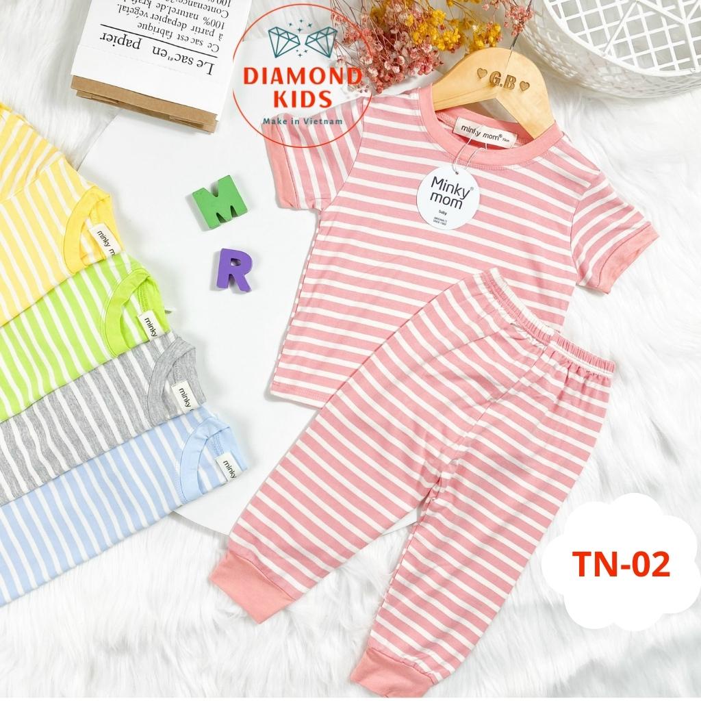 Đồ Bộ Bé Trai Bé Gái Cộc tay quần dài Minky Mom, Quần áo trẻ em vải Thun Lạnh mềm mịn thoáng mát an toàn cho bé TN02