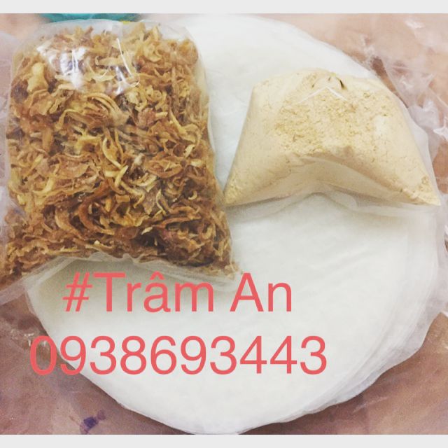 [FS50K] 1kg bánh tráng tron phơi sương dẻo + 100g hành phi loai 1+ 100g muối nhuyễn loại I