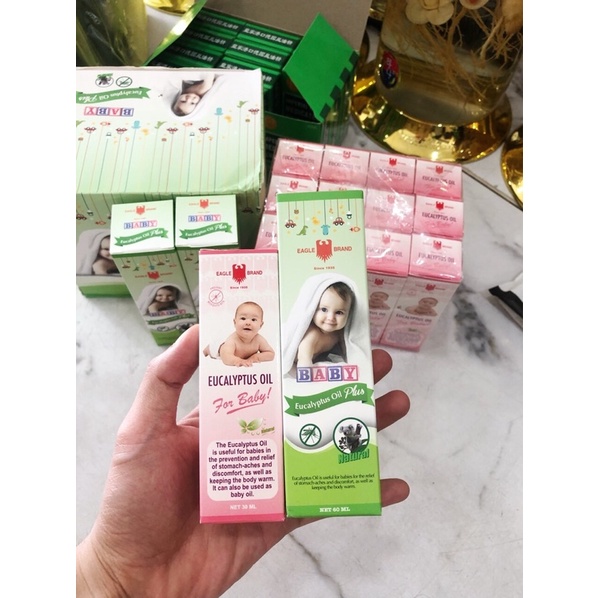 DẦU GIÓ KHUYNH DIỆP CHO BÉ EUCALYPTUS OIL PLUS  HÃNG EAGLE BRAND SINGAPORE
