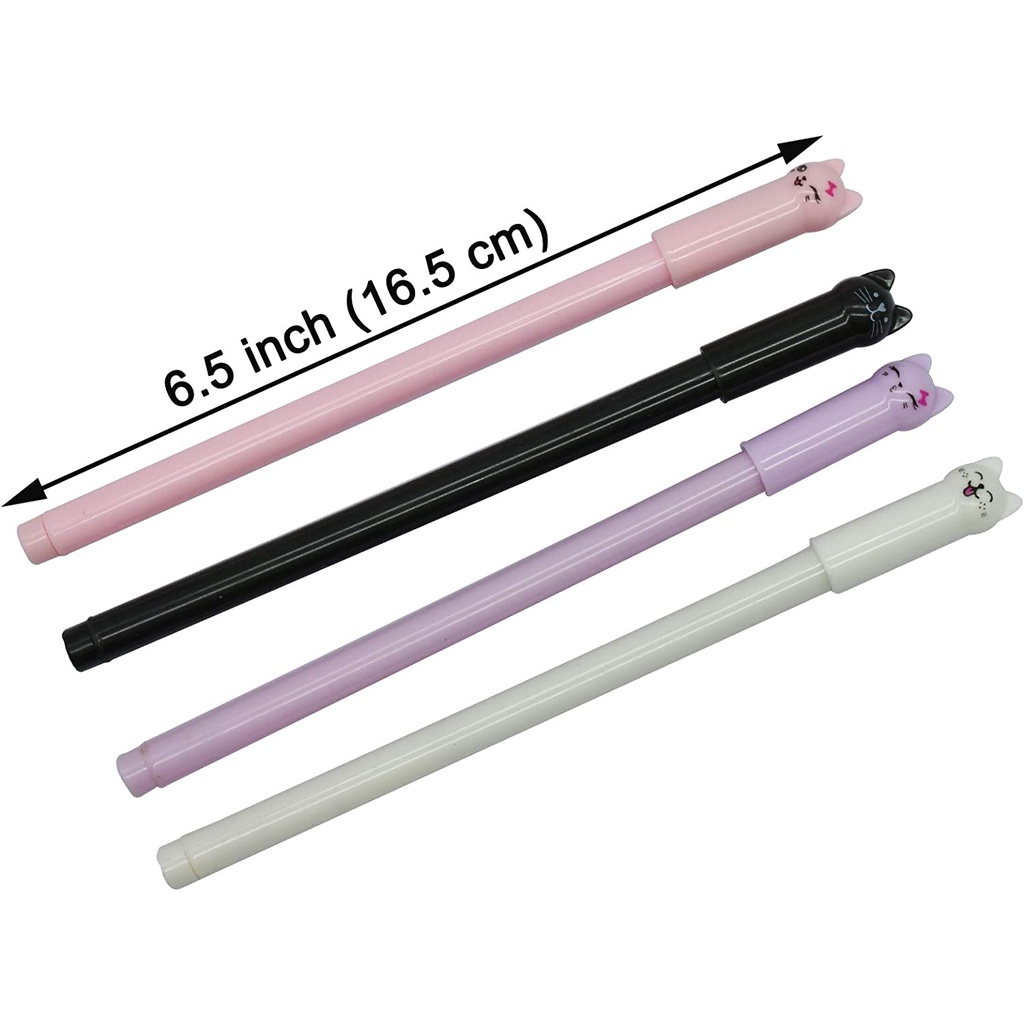 Bút Bi Mực Đen Ngòi 0.5Mm Hình Mèo Dễ Thương