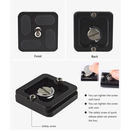 Tấm Tháo Lắp Nhanh Bằng Hợp Kim Nhôm PU40 w / B0 J0 Cho Chân Máy Ảnh Gimbal Đầu Bi 10mm