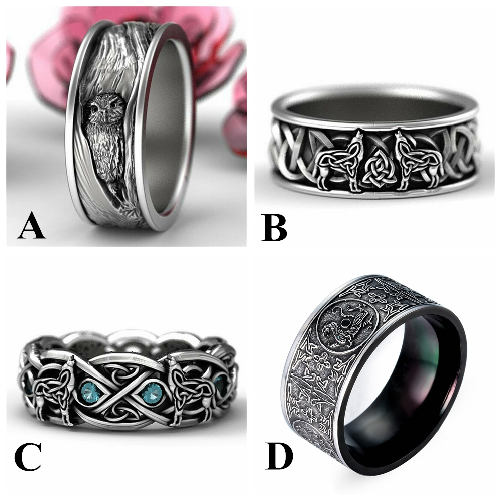 Nhẫn kim loại ROCK phong cách vintage cá tính cho nam