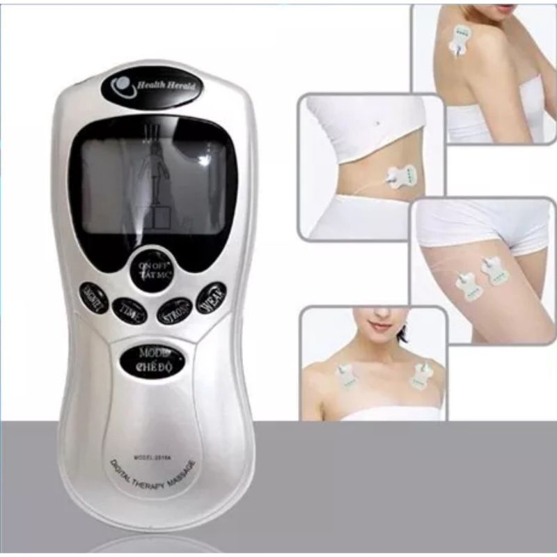Máy Massage Bấm Huyệt Xung Điện 4 Miếng Dán Trị Liệu Giúp Giải Tỏa Căng Thẳng Mệt Mỏi.