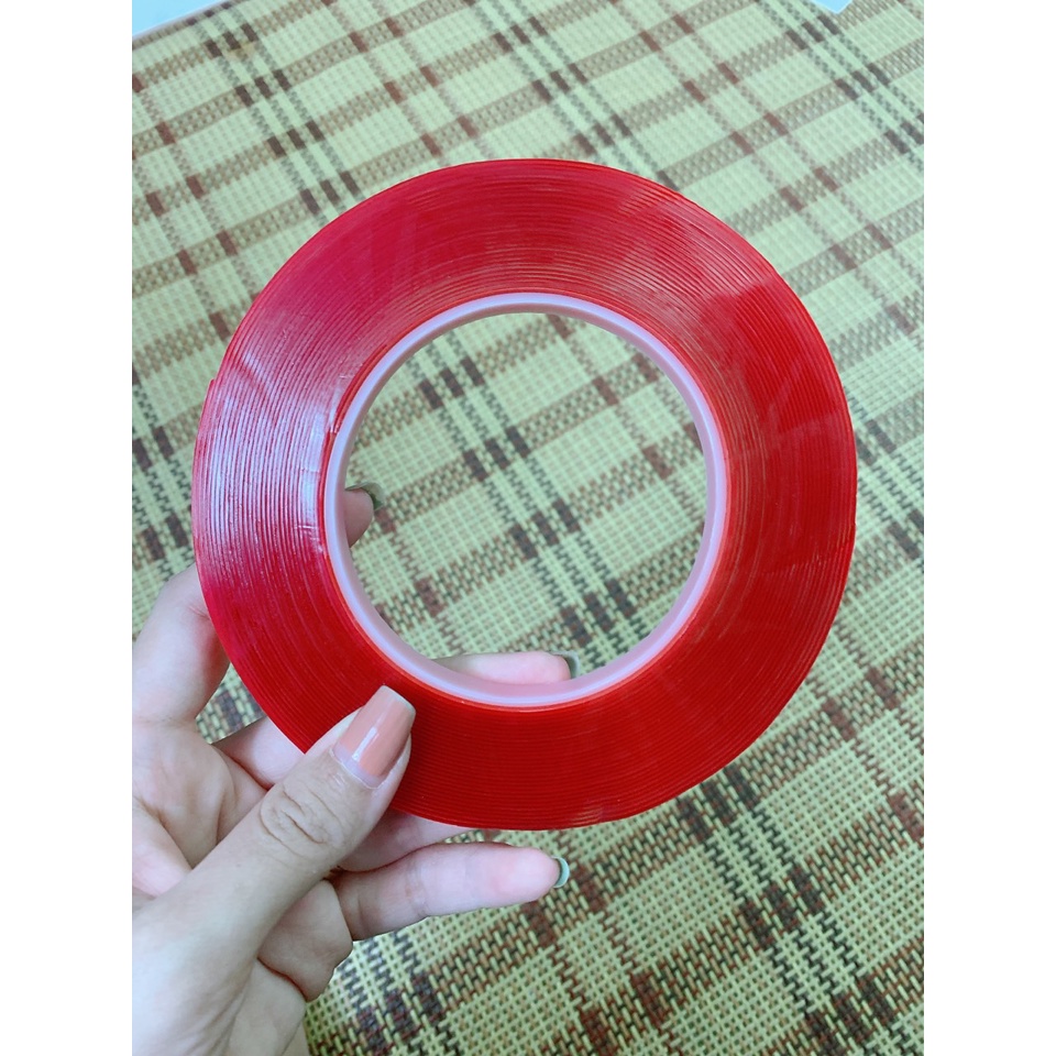 Cuộn băng keo đỏ 2 mặt dán móng mẫu