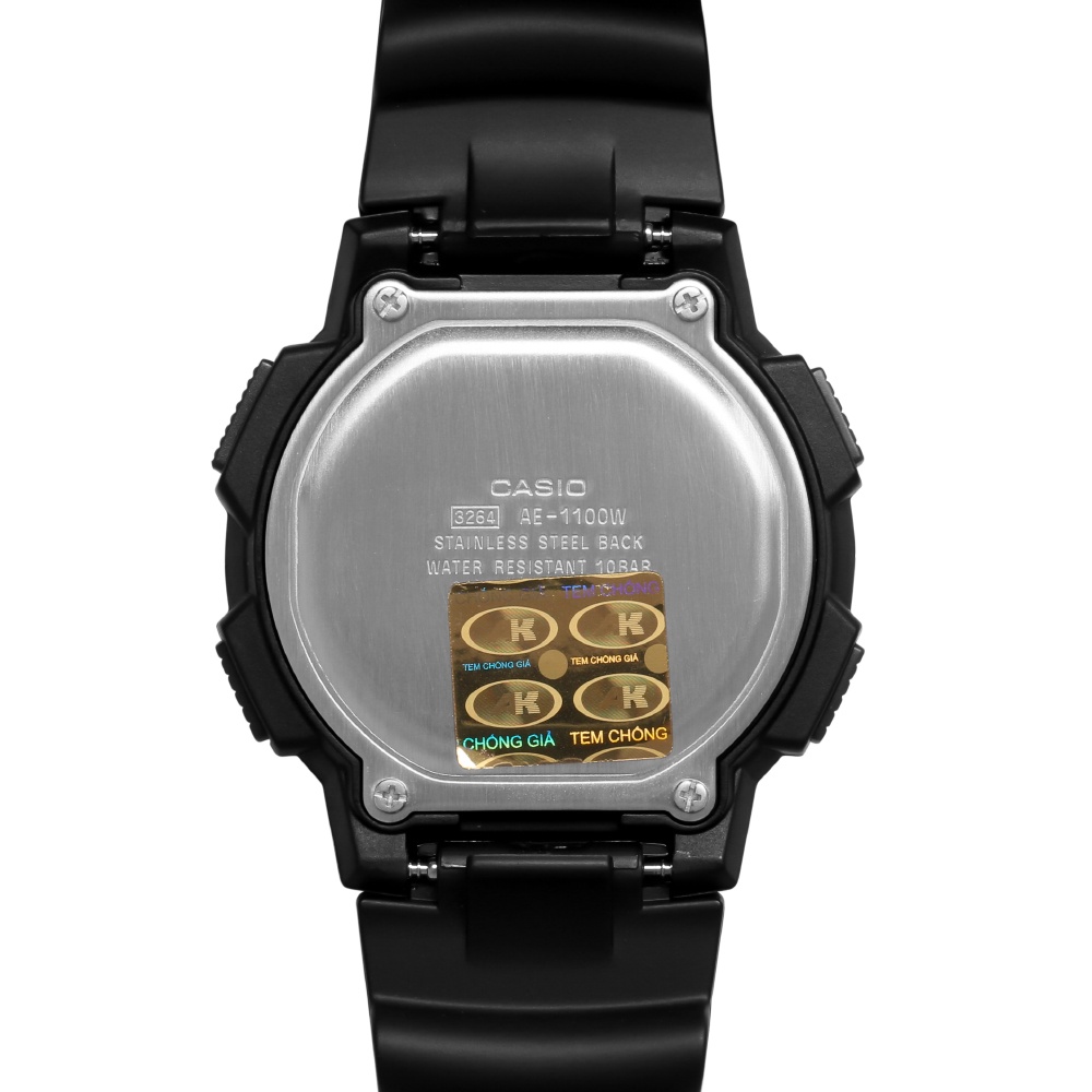 Đồng Hồ Casio Nam AE-1100W-1AVDF Dây nhựa đen - Pin 10 năm - Chống nước 100 mét