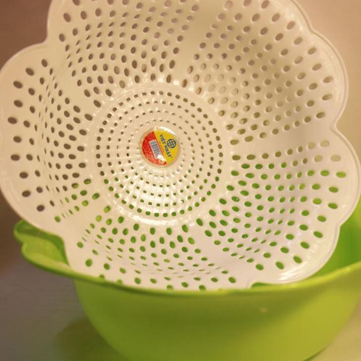 Rổ nhựa kèm chậu, thau, Rổ hoa mai nhựa Việt Nhật 3395--Giá rê,chính hãng