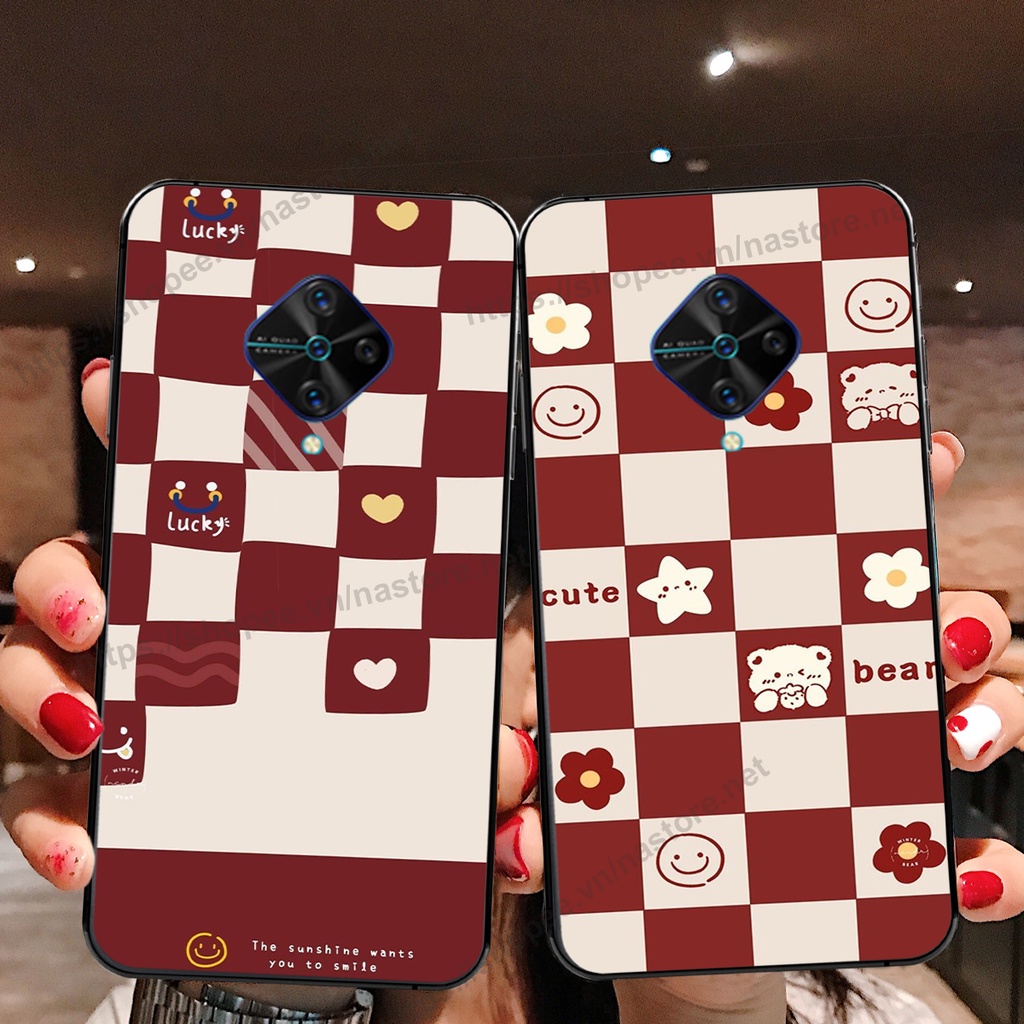 Ốp lưng Vivo S1 / S1 Pro trái tim hình gấu cute cá tính, giá rẻ, cực bền