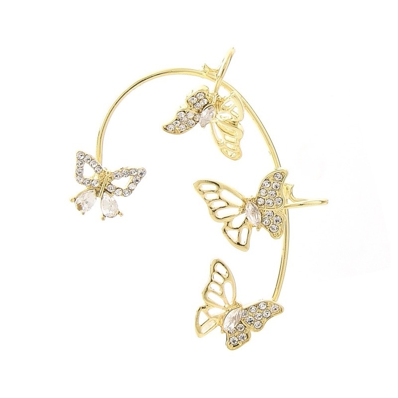 1 Bông Tai Hình Bướm Đính Đá Thời Trang Dành Cho Nữ