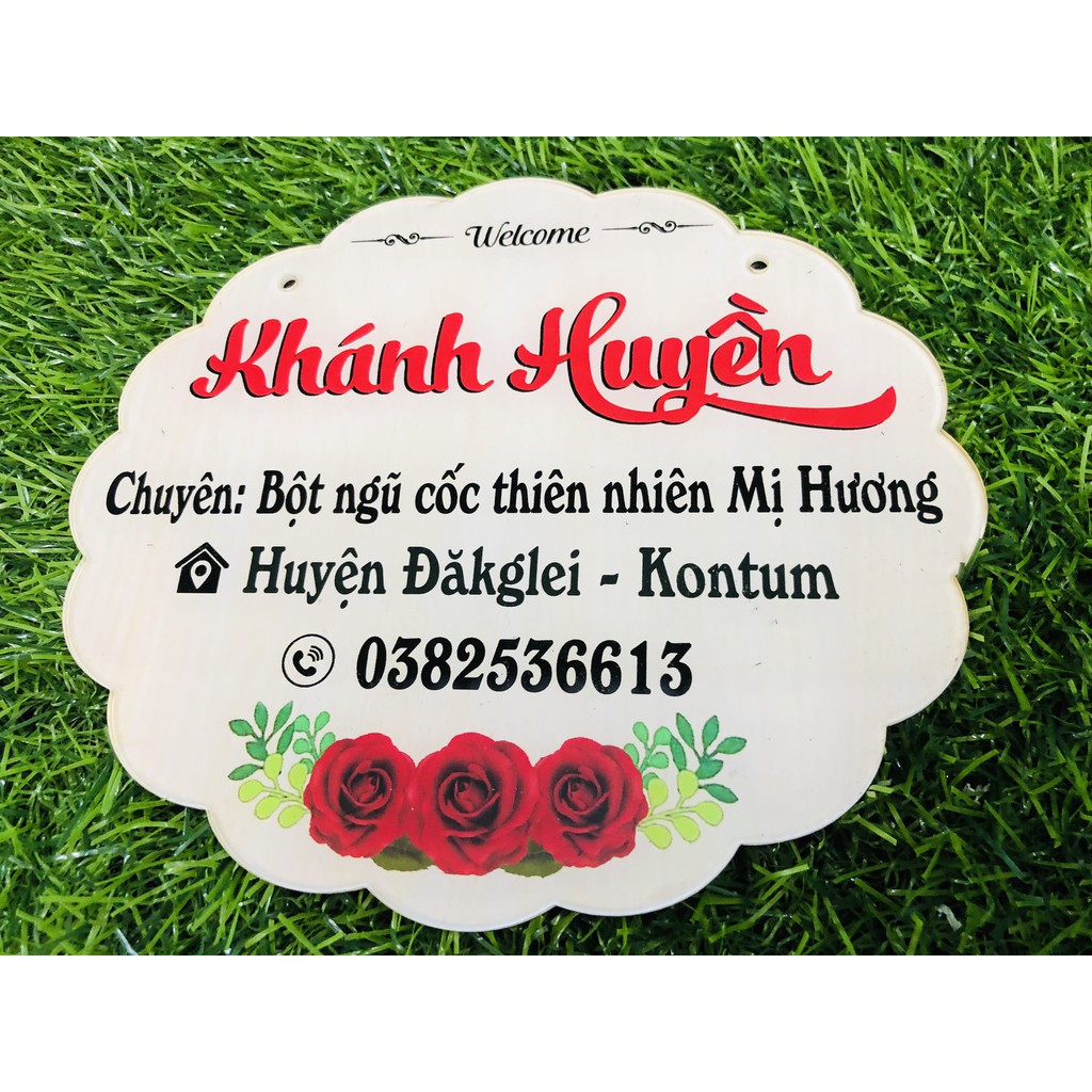 Bảng hiệu mica -  Thiết kế theo mẫu hình bông hoa xinh xắn - Phụ kiện chụp hình cho sản phẩm