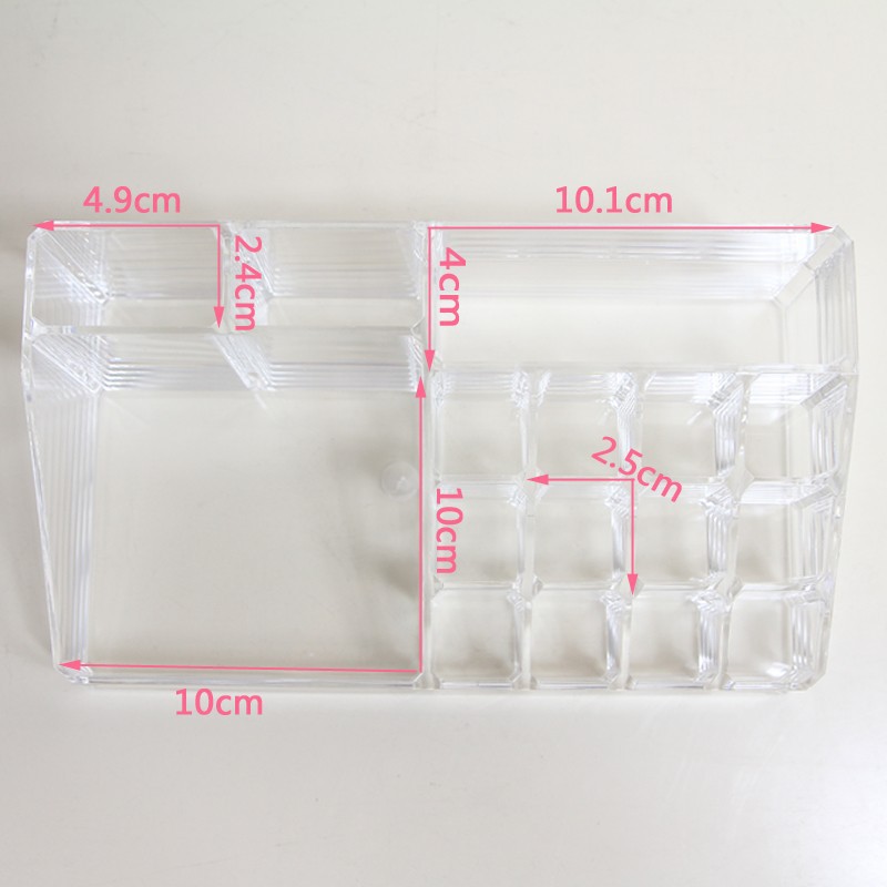 Khay đựng mỹ phẩm, nail, son phấn đa năng chữ nhật size bé 12 ô son