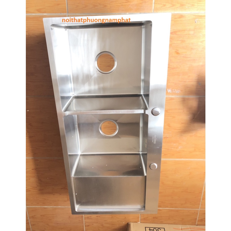 [CHẬU ĐÚC] Chậu Rửa Chén Bát INOX SUS 304 N1 10048 NA.GRAND và Bộ Xả Chậu Thoát Nước và Rổ Rút Đa Năng