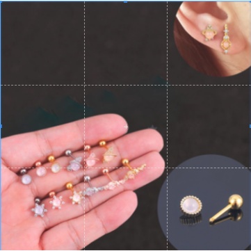 Hoa Tai Đính Đá Zircon Nhiều Màu Sắc Ngọt Ngào Cho Nữ