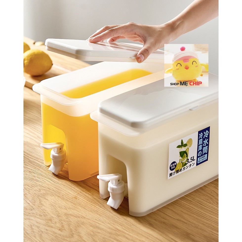 Bình nước để tủ lạnh Có Vòi 3.5L đựng detok Cao Cấp, hộp đựng nước dể tủ lạnh