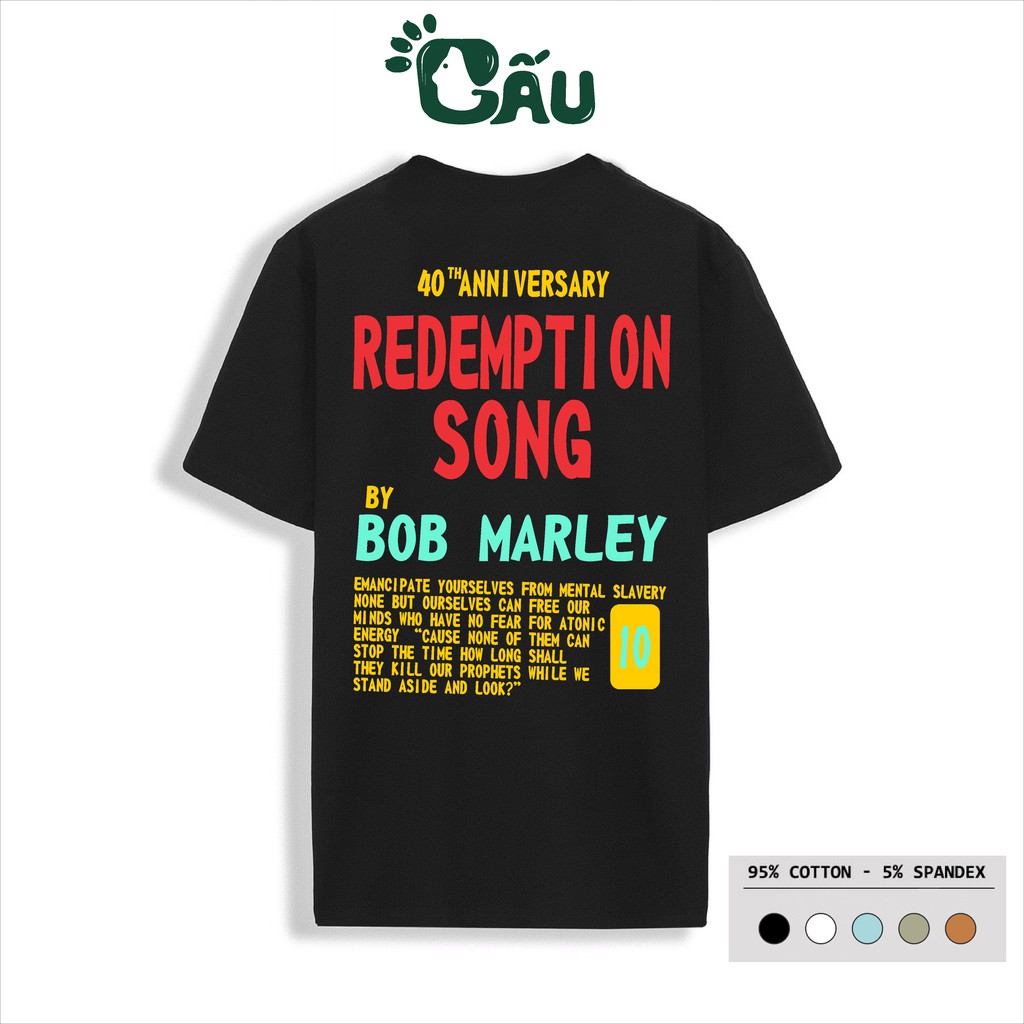 Áo thun nam GẤU 194 cổ tròn tay ngắn vải coton co dãn, dày dặn, form regular fit - BOB MARLEY