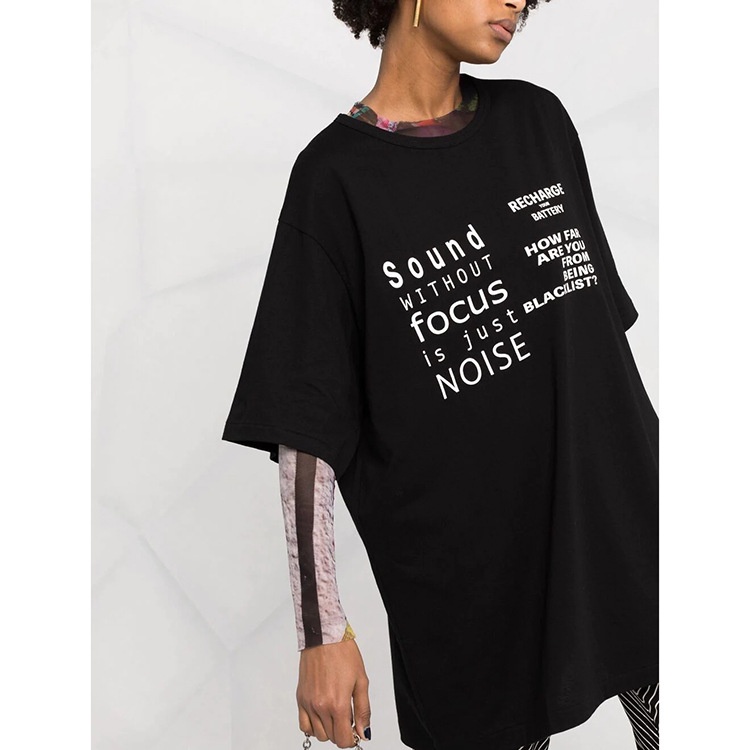 21SS bình thường giản dị chữ in rời áo thun tay ngắn cổ tròn giản dị