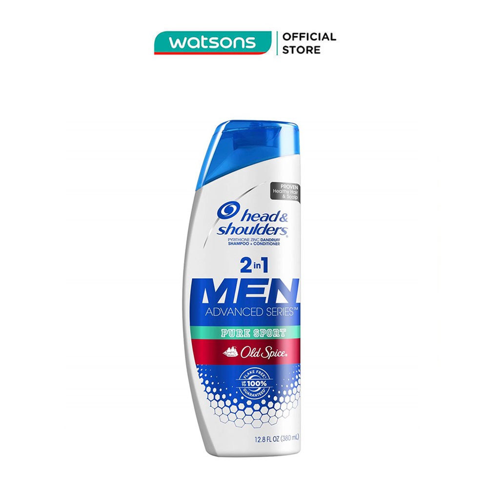 Dầu Gội Và Xả Head & Shoulders Men Series Pure Sport Old Spice 2 Trong 1 Ngăn Ngừa Gàu 380ml