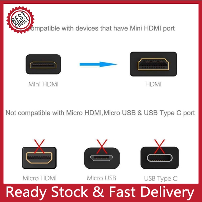 Cáp HDMI Mini Type C Full HD 1080P mạ vàng dài 1M