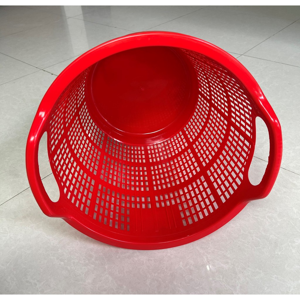 Sọt nhựa tròn lớn màu đỏ có tay cầm 53cm Việt Thành, nhựa pp chính phẩm, bền chắc, đựng quần áo, vật dụng gọn gàng