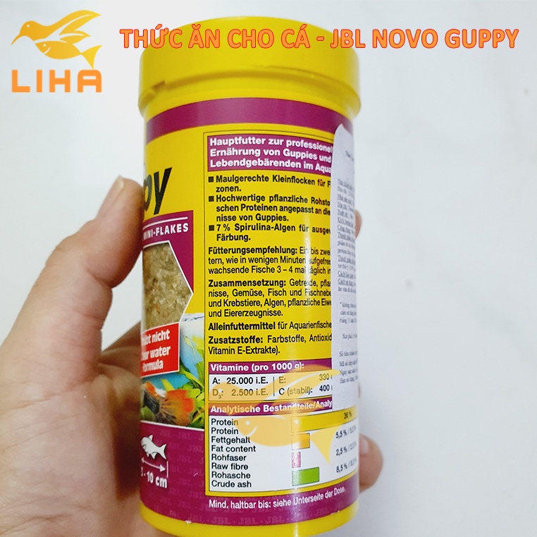 JBL Novo Guppy 50gr | Thức ăn khô cho cá Guppy thủy sinh