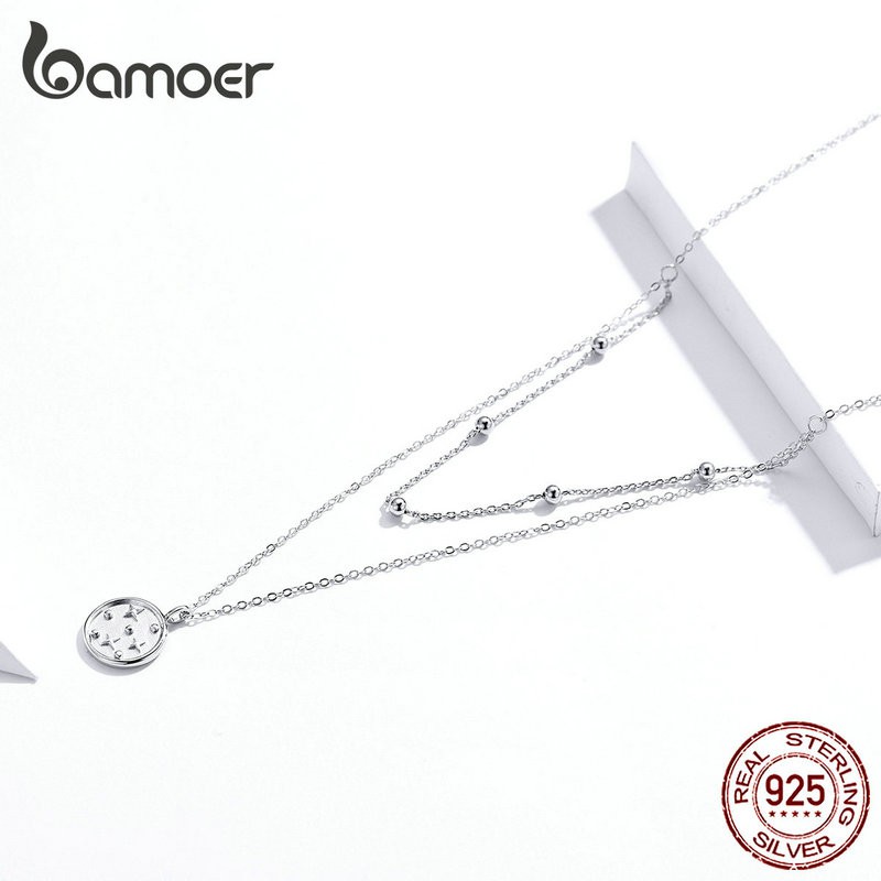 Vòng cổ Bamoer SCN365 Bạc thiết kế bầu trời đầy sao