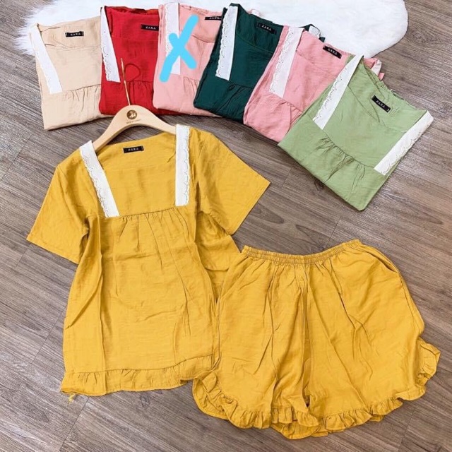 Sale lổ 115k. Đồ Bộ mặc nhà chất vải đũi mịn mát