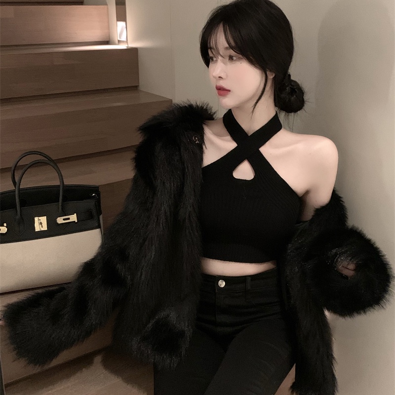 Áo Croptop Dệt Kim Màu Sắc Tinh Khiết Thời Trang Mùa Hè Quyến Rũ Cho Nữ