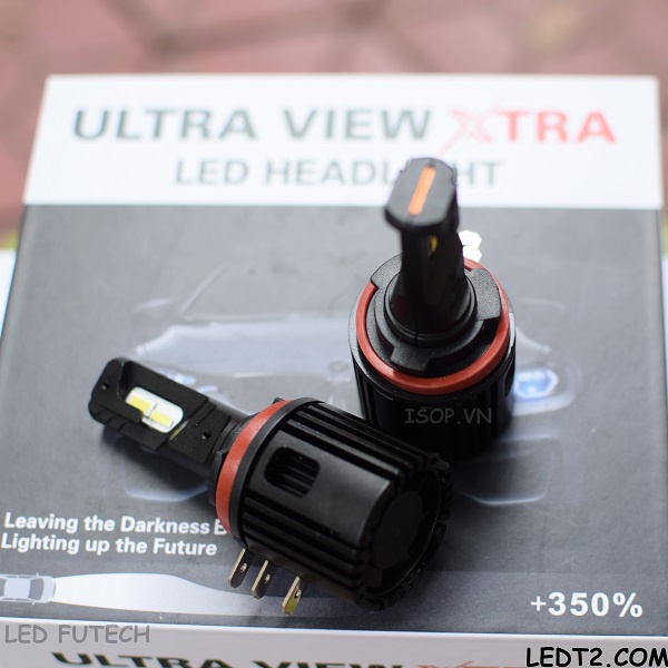 [LEDT2 ISOP] Đèn pha LED Ultra View chân H15 +250% [Số lượng: 1 cái] [Bảo hành 1 năm]