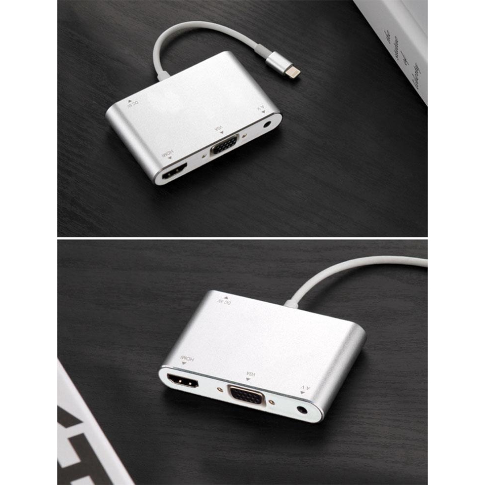 Đầu Chuyển Đổi AMORUS Lightning 8pin Sang Hdmi + Vga + Audio + Micro Usb