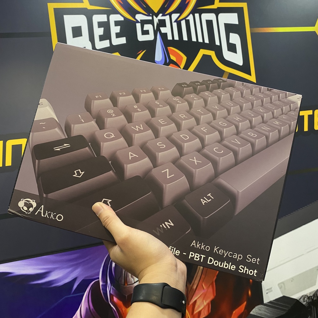 Bộ Keycap AKKO Black &amp; Silver | Chất liệu PBT Double Shot | ASA Profile | 197 nút
