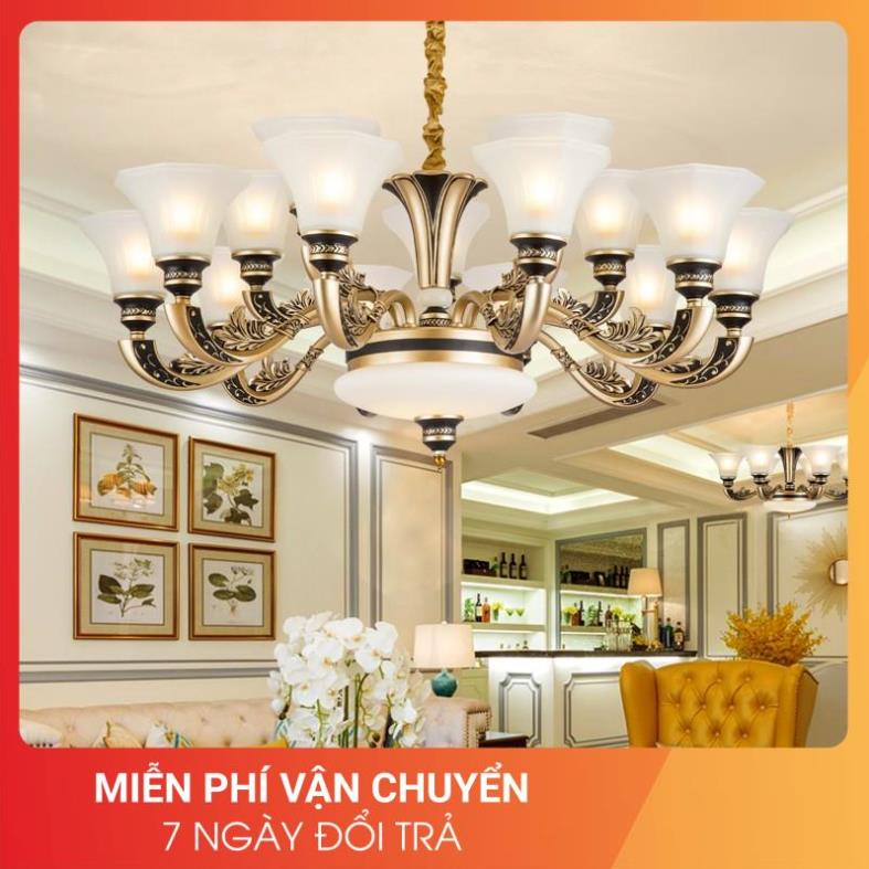 Đèn chùm SETTO loại 15 tay phong cách Châu Âu tăng thêm sự sang trọng cho không gian - kèm 15 bóng LED cao cấp