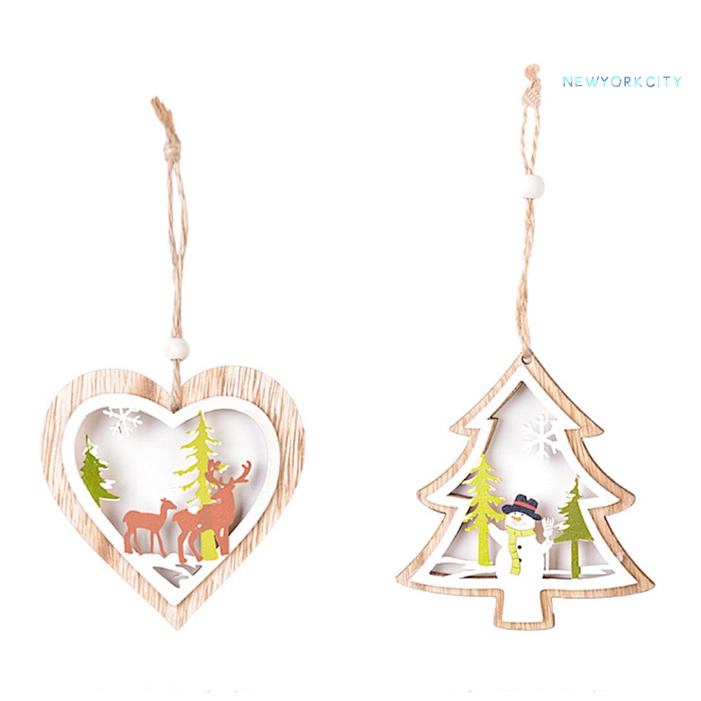 Phụ Kiện Trang Trí Giáng Sinh Bằng Gỗ Thiết Kế Khoét Rỗng Độc Đáo