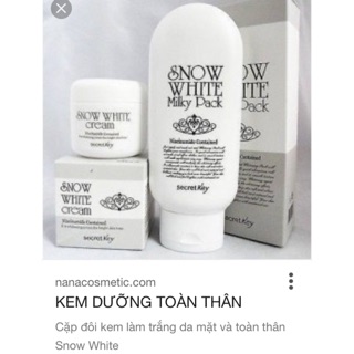 Cặp đôi kem tắm+ dưỡng da SNow white Cream