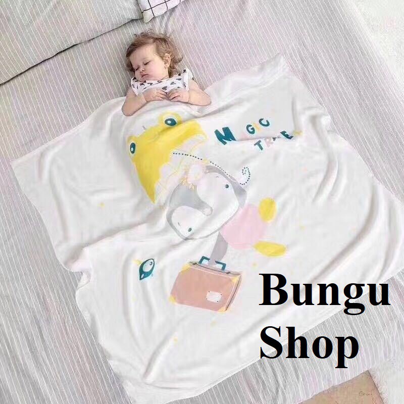 🔥FREESHIP🔥 Chăn lụa / Khăn cotton sợi tre mềm mại cho bé sơ sinh và trẻ mầm non bốn mùa - Bungu Shop