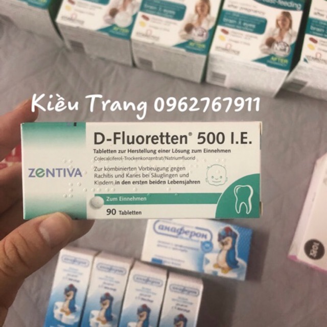 {Đủ bill}Viên ngậm D-Flour bổ sung D3 giúp xương chắc khoẻ hộp 90 viên