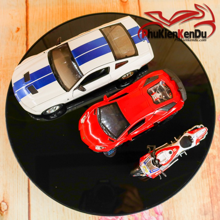 Bàn xoay, đế xoay 360, size 30CM, tải 5KG, mặt mâm phản chiếu đen bóng, xoay mô hình, kính mát, giày dép, dùng PIN+ĐIỆN