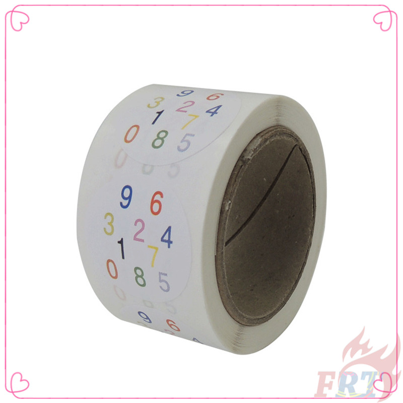 ▶ Nhãn Con Dấu ◀ Cuộn 250 Miếng Dán Số Nhiều Màu Trang Trí Sổ Tay