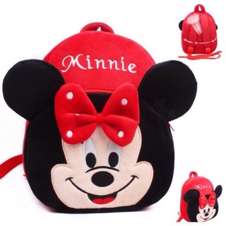 Balo cho bé mẫu giáo hình minnie màu đỏ đen